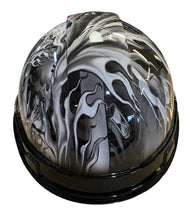 Load image into Gallery viewer, Custom Hydro Dipped Hard Hat Ridgeline Cap Style White Ace Of Skulls with Black Brim
