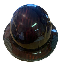 Load image into Gallery viewer, Custom Translucent Orange Lift DAX Carbon Fiber HDC-15KG Full Brim Hard Hat with Carbon Fiber EdgeGard
