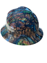 Load image into Gallery viewer, Custom Hard Hat Hydro Dipped Oil Slick Insanity Skulls MSA V-Gard Full Brim
