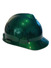 Load image into Gallery viewer, Hard Hat MSA V-Gard Cap Style Custom Hydro Dipped Kandy Green Carbon Fiber
