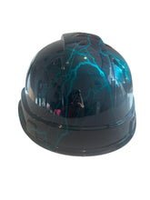 Load image into Gallery viewer, Custom Hydro Dipped Kandy Blue Green Lightning Hard Hat Ridgeline Cap Style
