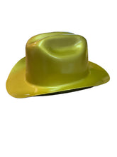 Load image into Gallery viewer, Custom Hydro Dipped Western Outlaw Gold Metallic Cowboy Hat
