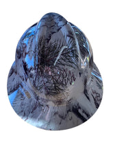 Load image into Gallery viewer, Custom Hard Hat White Thunder Ridge Camo Hydro Dipped Full Brim MSA VGard
