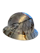 Load image into Gallery viewer, Custom Hard Hat Tarnished Silver/Pink Snow Camo Full Brim Ridgeline
