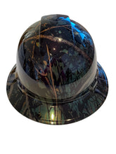 Load image into Gallery viewer, Custom Hard Hat Tarnished Blue Chrome Muddy Girl Full Brim Ridgeline

