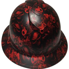 Load image into Gallery viewer, Hard Hat Ridgeline Full Brim Custom Red Gangster Skulls
