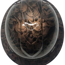 Load image into Gallery viewer, Custom Hard Hat Ridgeline Full Brim Copper Metallic Demented Skulls
