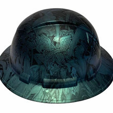 Load image into Gallery viewer, Custom Hydro Dipped Hard Hat Blue Green Chameleon Naughty Boy Full Brim Ridgeline
