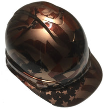 Load image into Gallery viewer, Hard Hat Cap Style Custom Copper Metallic American Flags
