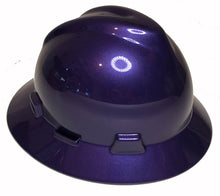 Load image into Gallery viewer, Custom Painted Hard Hat Plum Crazy Purple MSA V-Gard Full Brim
