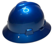 Load image into Gallery viewer, Custom Hard Hat Speedway Blue MSA V-Gard Full Brim
