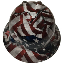 Load image into Gallery viewer, Hard Hat MSA V-Gard Full Brim Vintage American Flags
