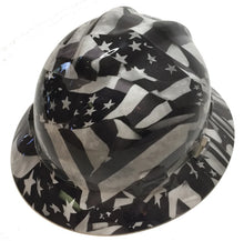 Load image into Gallery viewer, Custom Midnight American Flag Hard Hat MSA V-Gard Full Brim
