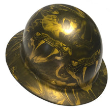 Load image into Gallery viewer, Custom Hard Hat Hydro Dipped HOK Gold Viper MSA SkullGard Full Brim
