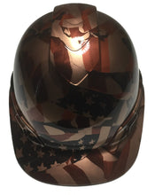 Load image into Gallery viewer, Hard Hat Cap Style Custom Copper Metallic American Flags
