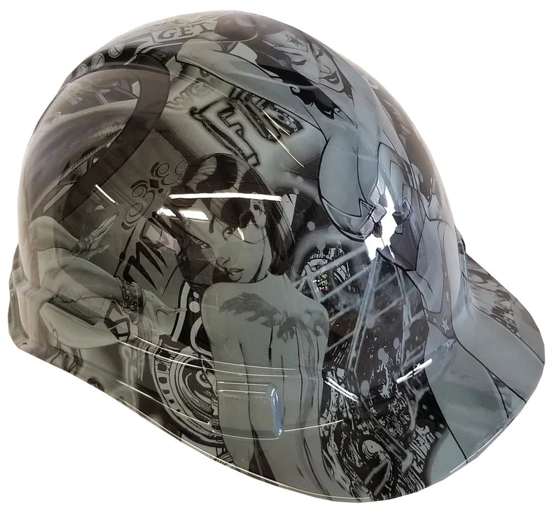 Custom Hard Hat Light Gray Fantasy Chic Ridgeline Cap Style
