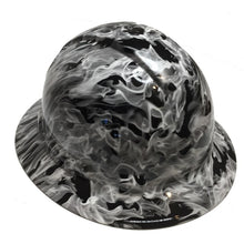 Load image into Gallery viewer, Custom Hydro Dipped Hard Hat White Flames Full Brim Ridgeline

