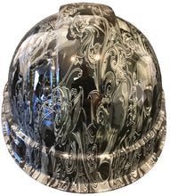 Load image into Gallery viewer, Custom Hard Hat White Filigree Skulls Cap Style Ridgeline
