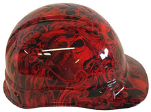 Load image into Gallery viewer, Hard Hat Ridgeline Cap Style Custom Red FIligree Skulls
