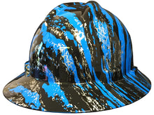 Load image into Gallery viewer, Hard Hat MSA V-Gard Full Brim Custom Blue Marble Splash
