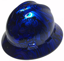 Load image into Gallery viewer, Custom Hard Hat Blue Kandy Graffiti MSA V-Gard Full Brim
