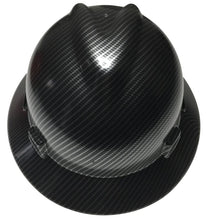 Load image into Gallery viewer, Hard Hat MSA V-Gard Full Brim Custom Hydro Dipped True Weave Carbon Fiber
