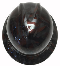 Load image into Gallery viewer, Custom Hard Hat Hydro Dipped Metallic Graphite American Flags MSA V-Gard Full Brim
