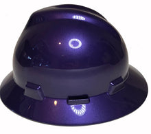 Load image into Gallery viewer, Custom Painted Hard Hat Plum Crazy Purple MSA V-Gard Full Brim
