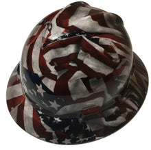 Load image into Gallery viewer, Hard Hat MSA V-Gard Full Brim Vintage American Flags
