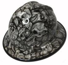Load image into Gallery viewer, Hard Hat MSA V-Gard Full Brim Custom White Insanity Skulls with Black EdgeGard
