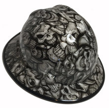 Load image into Gallery viewer, Hard Hat MSA V-Gard Full Brim Custom White Insanity Skulls with Black EdgeGard
