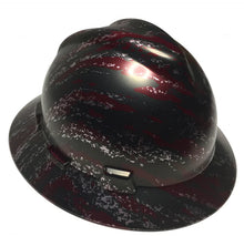 Load image into Gallery viewer, Custom Hard Hat Brandywine Red Marble Splash MSA V-Gard Full Brim
