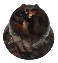 Load image into Gallery viewer, Custom Hard Hat Copper Metallic American Flags MSA V-Gard Full Brim
