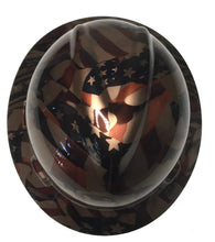 Load image into Gallery viewer, Custom Hard Hat Copper Metallic American Flags MSA V-Gard Full Brim
