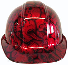 Load image into Gallery viewer, Custom Hard Hat Hydro Dipped Red Kandy Insanity Skulls SL Series Cap Style
