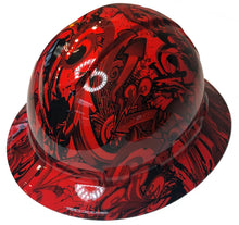Load image into Gallery viewer, Hard Hat Ridgeline Full Brim Custom Red Graffiti
