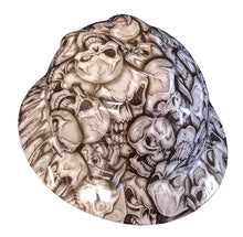 Load image into Gallery viewer, Custom Hydro Dipped White Insanity Skulls MSA V-Gard Full Brim Hard Hat

