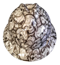 Load image into Gallery viewer, Custom Hydro Dipped White Insanity Skulls MSA V-Gard Full Brim Hard Hat
