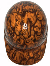 Load image into Gallery viewer, Custom Hydro Dipped Orange Insanity Skulls Bump Cap
