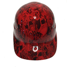 Load image into Gallery viewer, Custom Hydro Dipped Red Filigree Skulls Bump Cap
