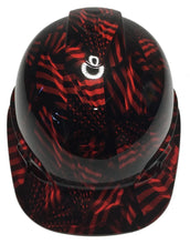 Load image into Gallery viewer, Custom Hydro Dipped Hard Hat Red Negative American Flags Ridgeliune Cap Style
