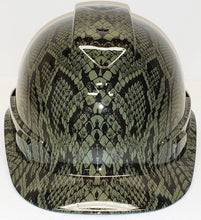 Load image into Gallery viewer, Hydro Dip Hard Hat Green Snake Skin Pyramex Ridgeline Protective Helmet
