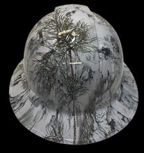 Load image into Gallery viewer, Custom Hard Hat White Thunder Ridge Camo Full Brim Ridgeline
