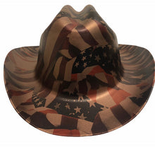 Load image into Gallery viewer, Custom Western Outlaw Copper Metallic American Flags Patriotic Series Cowboy Hat

