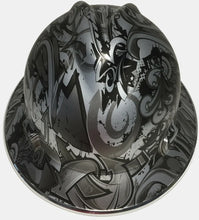 Load image into Gallery viewer, Custom Hard Hat MSA V-Gard Full Brim Silver Metallic Graffiti
