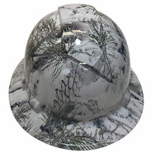 Load image into Gallery viewer, Custom Hard Hat White Thunder Ridge Camo Full Brim Ridgeline
