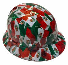 Load image into Gallery viewer, Hydro Dip Mexico Flag Lift Briggs HBFC-7G Full Brim Vented Hard Hat

