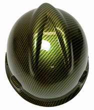 Load image into Gallery viewer, Custom Hard Hat Yellow Carbon Fiber dipped MSA VGard Cap Style
