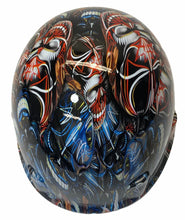 Load image into Gallery viewer, Custom Hydro Dipped Pinstripe Skulls Colored Bump Cap
