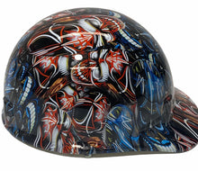 Load image into Gallery viewer, Custom Hydro Dipped Pinstripe Skulls Colored Bump Cap
